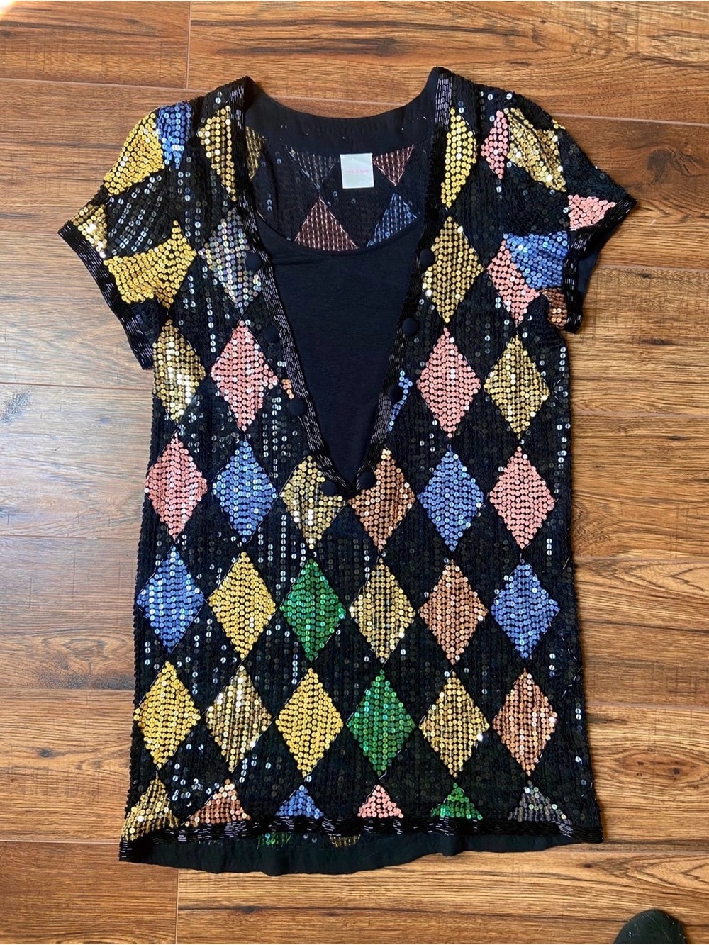 Sass + Bide 7 Things Miley CyrusSequin Harlequin Diamond Tunic Dress - Picture 2 of 8
